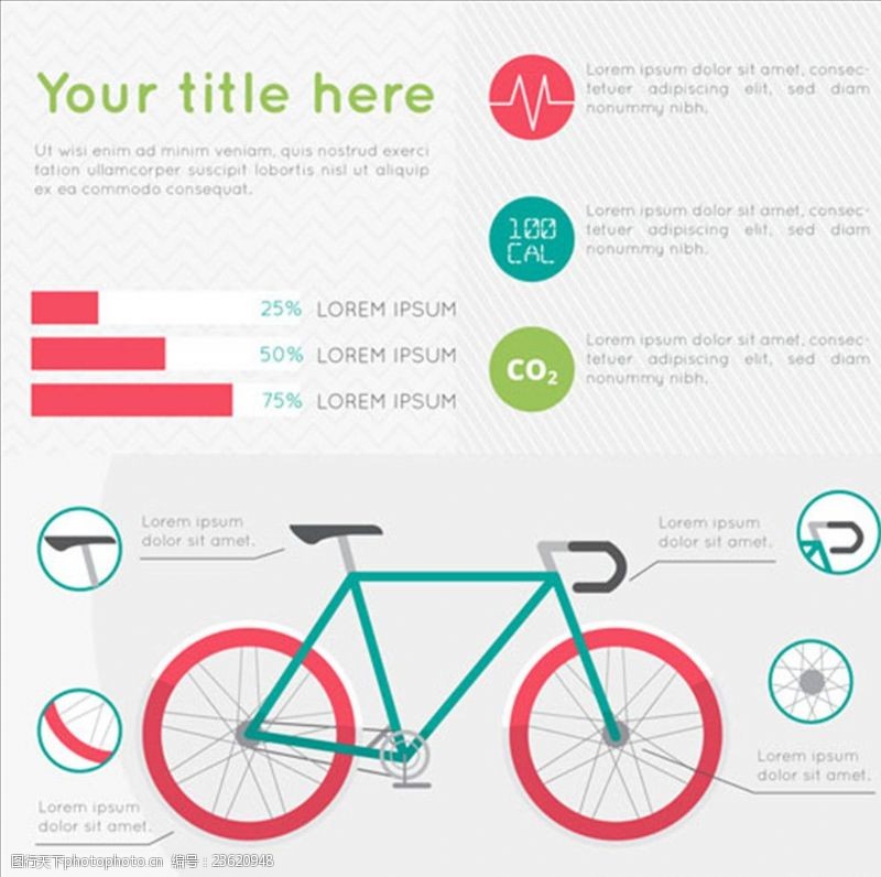 骑单车自行车运动信息图表