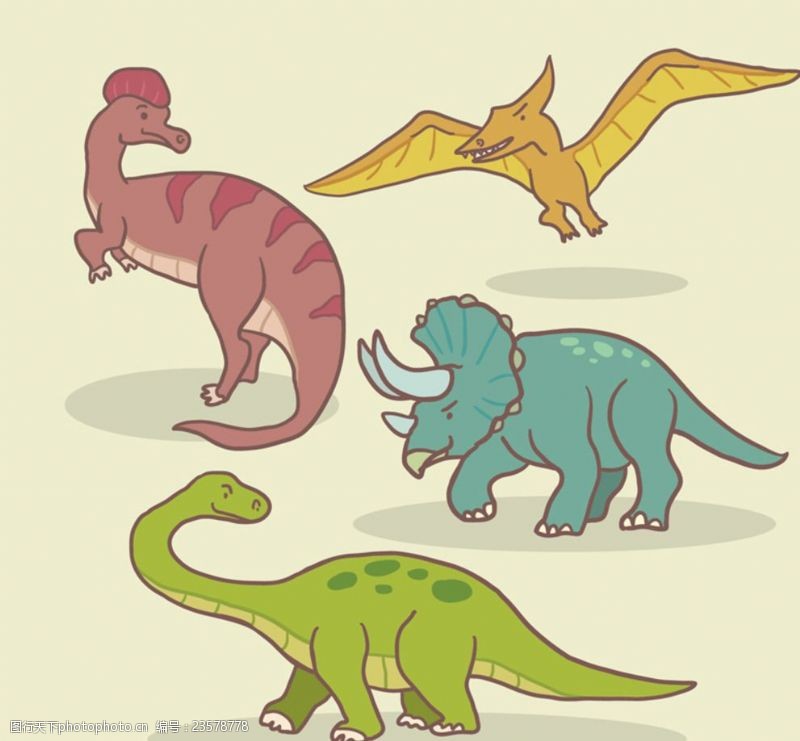 白垩纪卡通恐龙