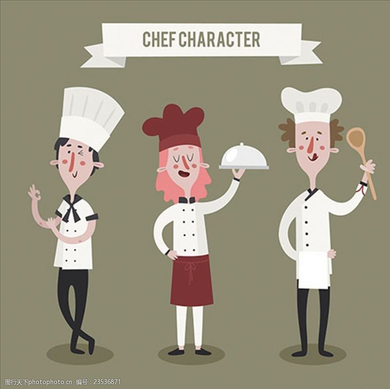 美的厨卫各种不同姿势的厨师角色