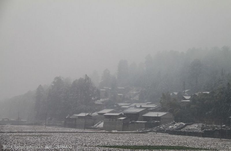 瑞雪笼罩极边小村庄