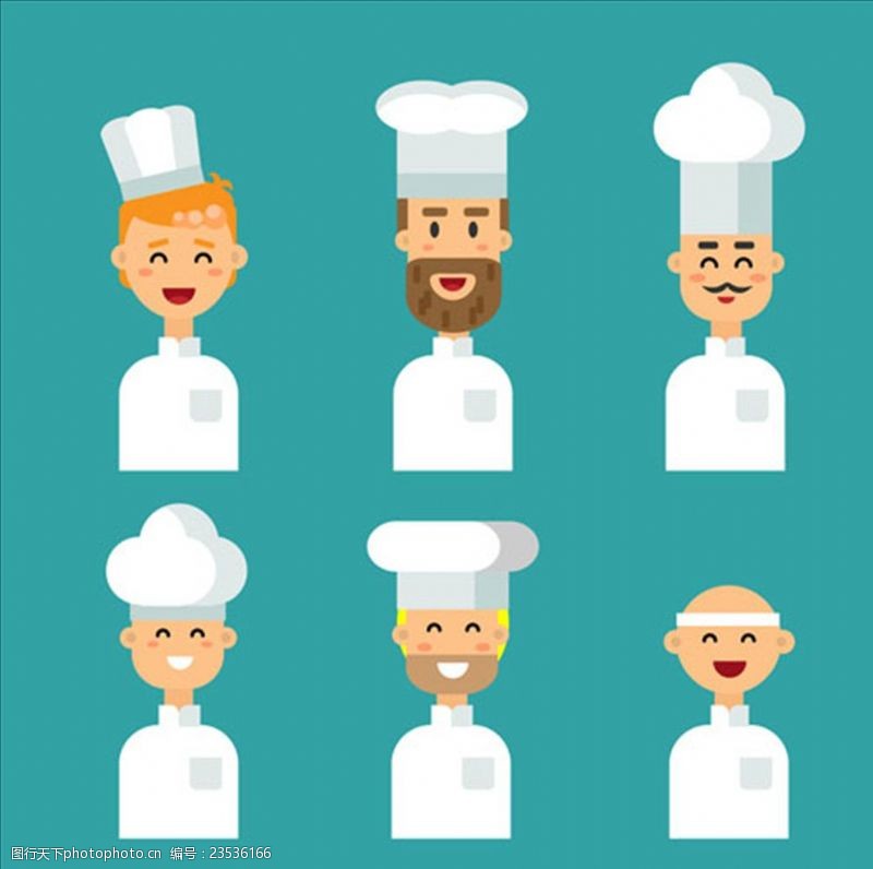 美的厨卫一组卡通的厨师形象