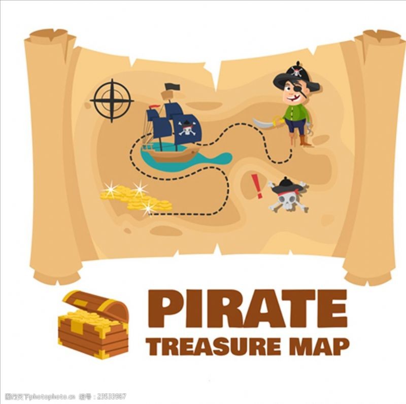 寻宝派对彩色海盗宝藏地形图