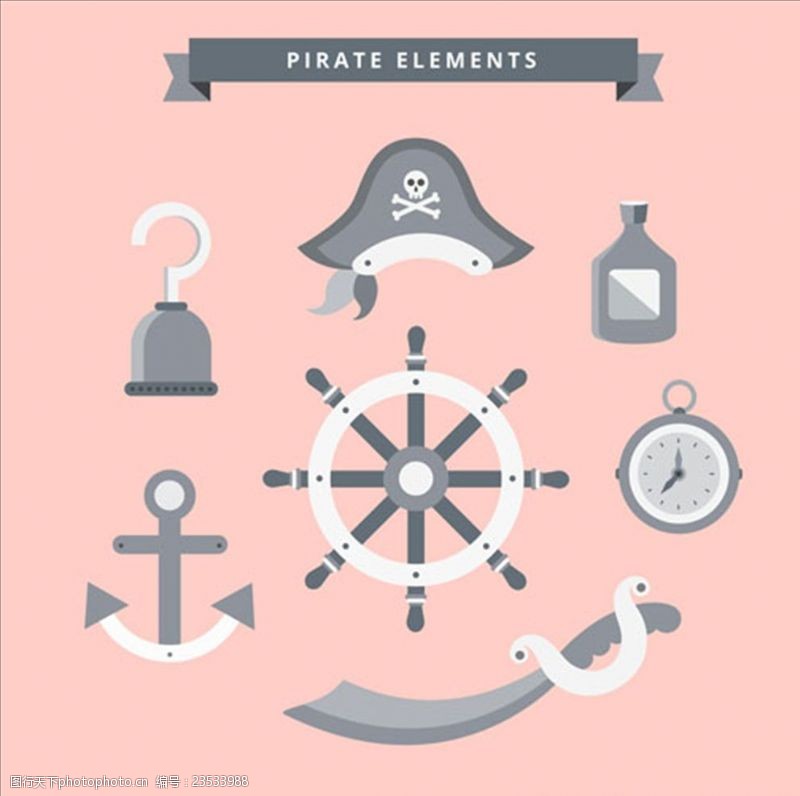 儿童海盗船带海盗元素的舵
