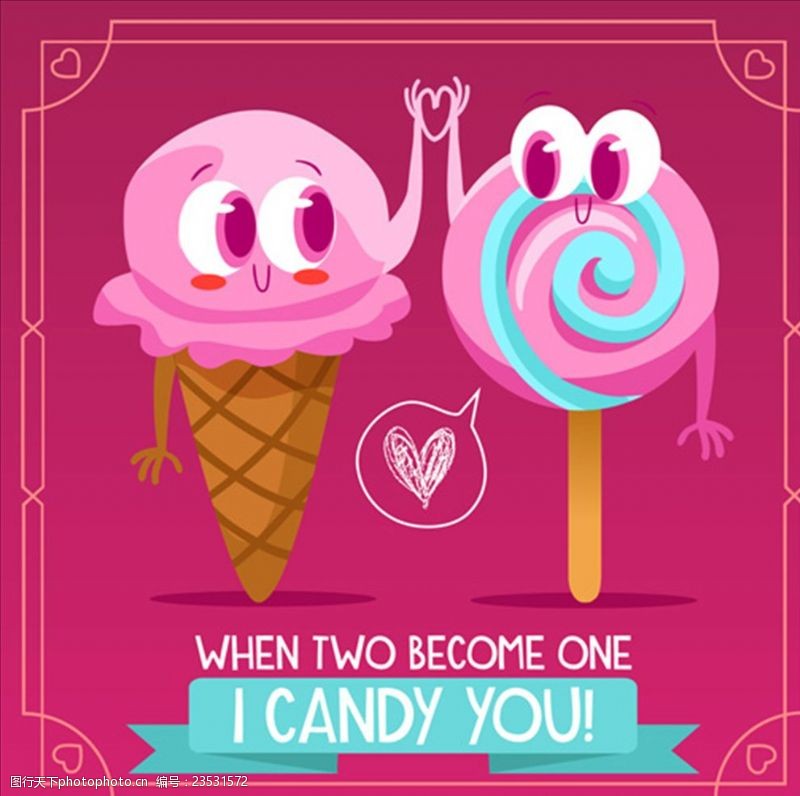 矢量水果素材卡通冰淇淋和糖果海报