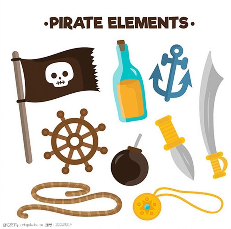 儿童海盗船卡通海盗元素