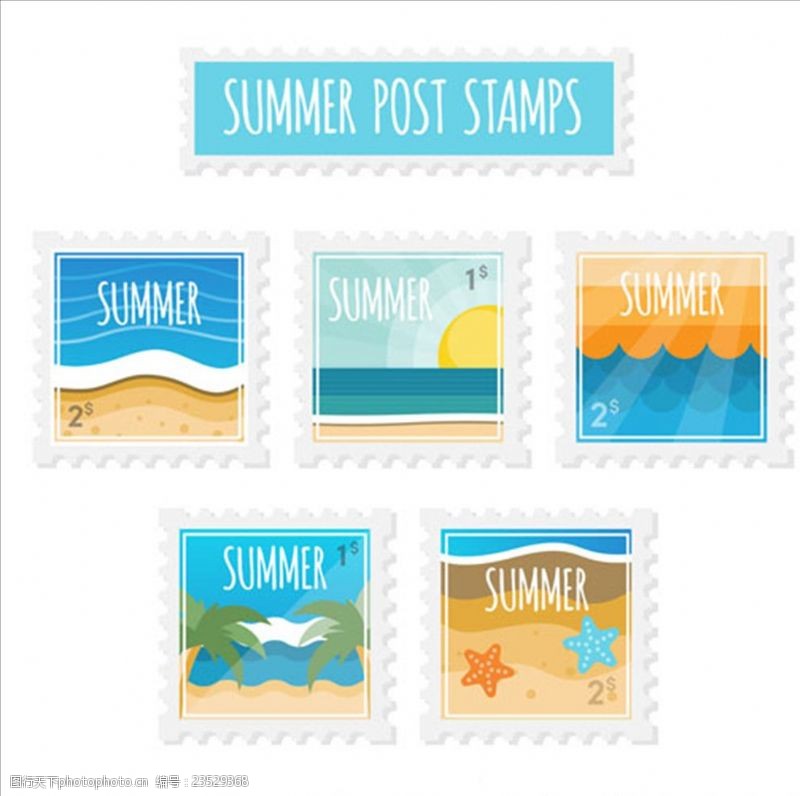 冰棍五款夏季邮票