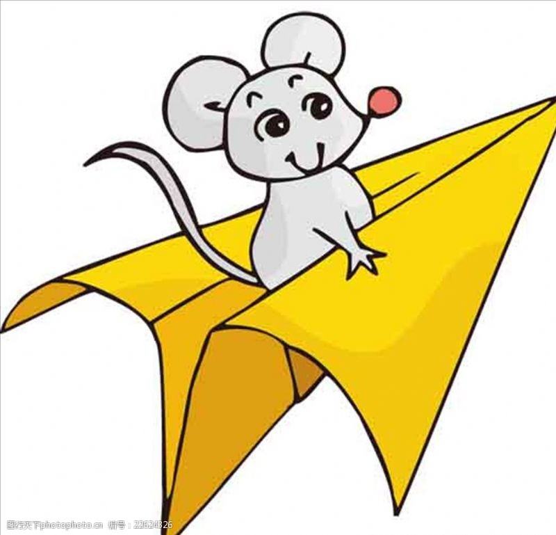 老鼠卡通形象卡通矢量飞机老鼠