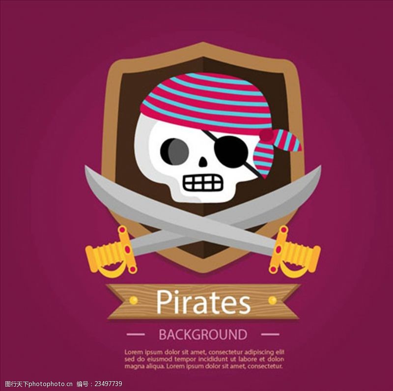 儿童海盗船海盗骷髅头骨背景