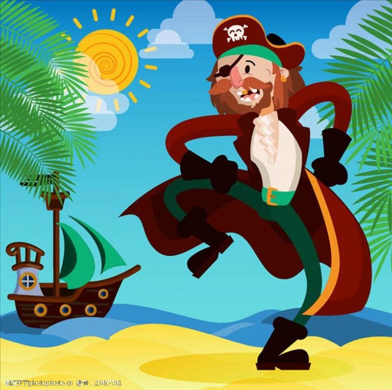 儿童海盗船金银岛上的海盗