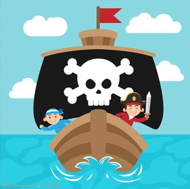 儿童海盗船卡通海盗船背景
