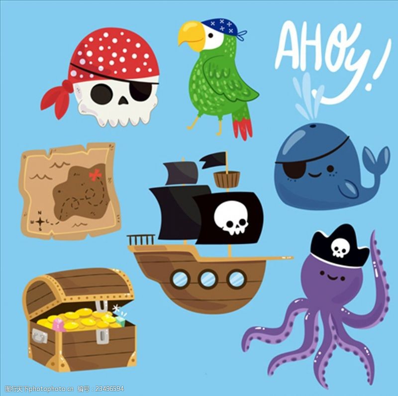 游乐场海盗船可爱的海盗装饰用品