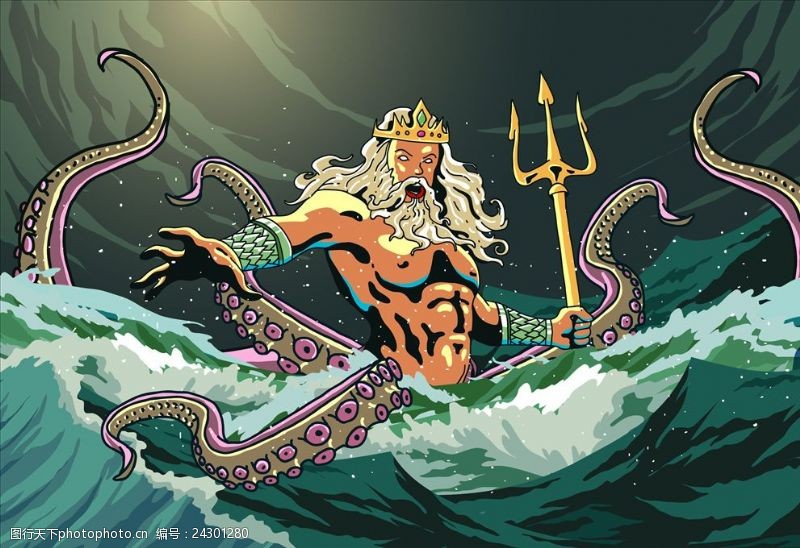 海怪希腊神话故事海神怪兽大战