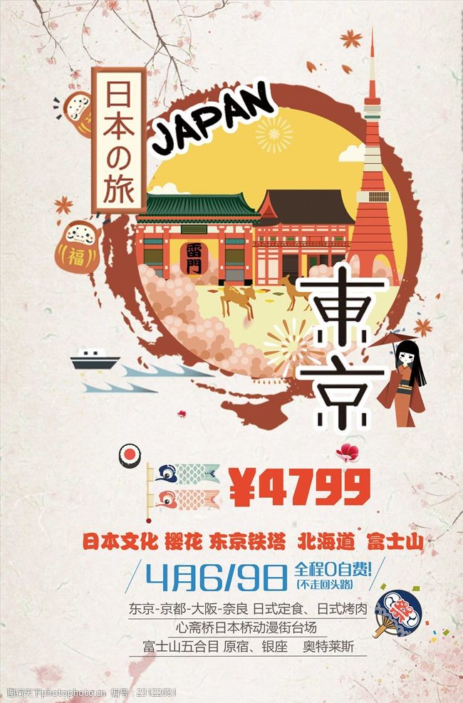 东本日本樱花节旅游海报