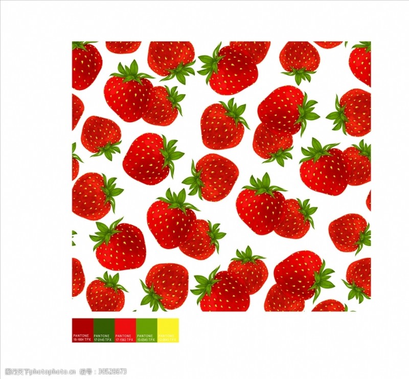 童装下载草莓矢量图下载布料印花图案下载