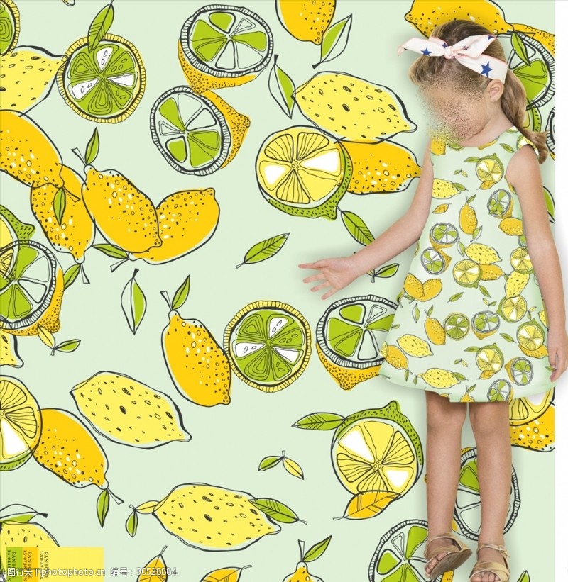 童装下载柠檬素材下载布料印花图案下载