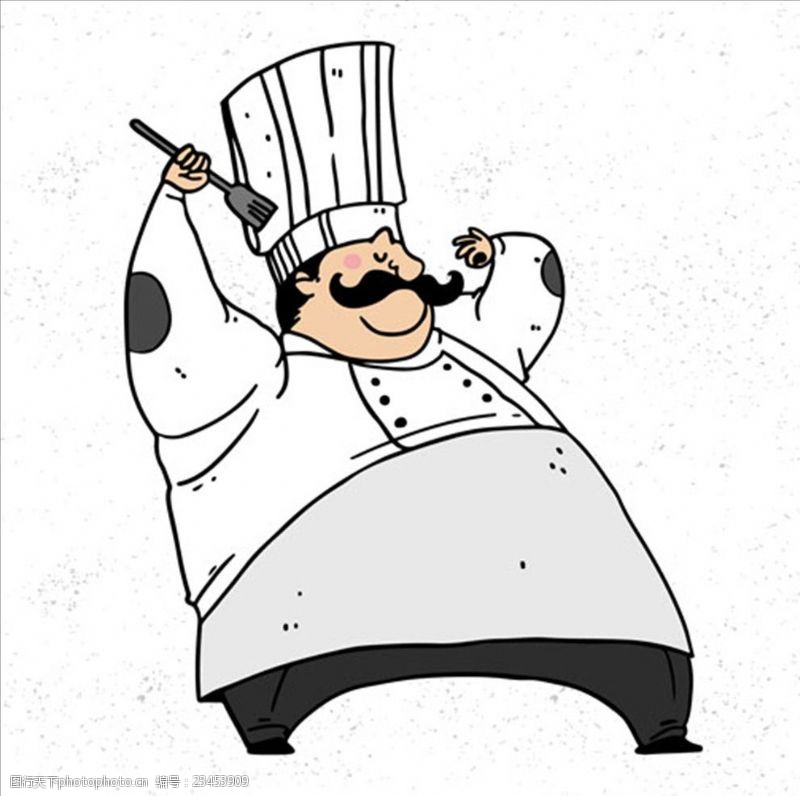 卡通菜单手绘厨师角色