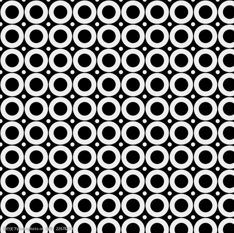 抽象圆圈复古黑色和白色圆圈