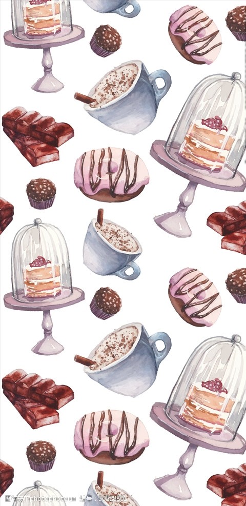 茶包装素材下载食物蛋糕印花图案下载