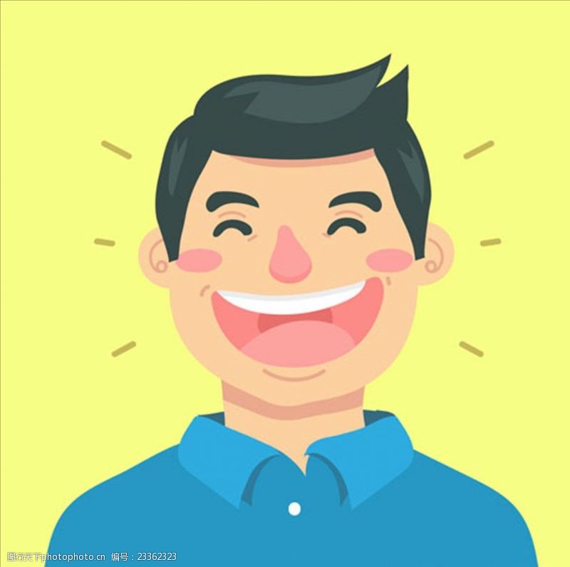 卡通生日快乐卡通微笑的亚洲男性