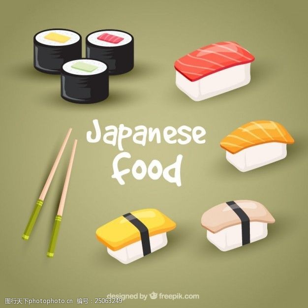 日本料理菜单现实的日本食品包