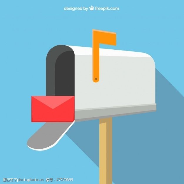 寄信平面设计中带有红包的邮箱背景