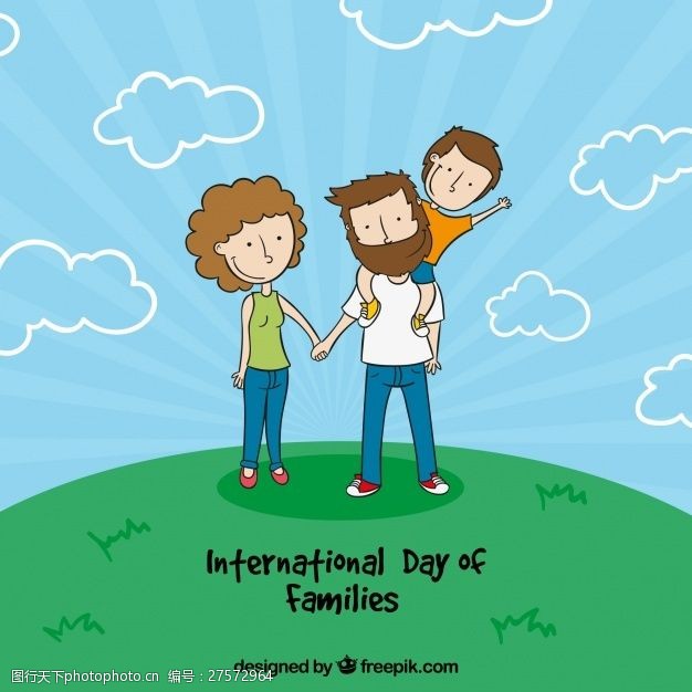 环境日国际家庭日手绘背景