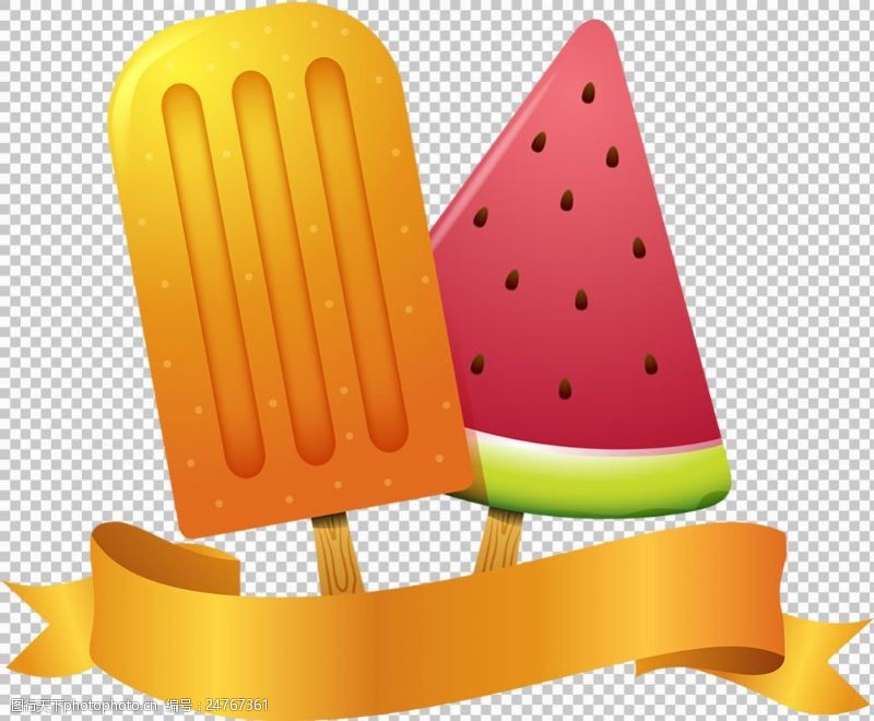 冰激凌插图手绘彩色冰淇淋雪糕免抠png透明图层素材