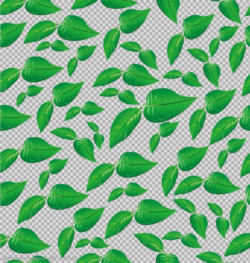 边框免抠素材手绘绿色叶子插画免抠png透明图层素材