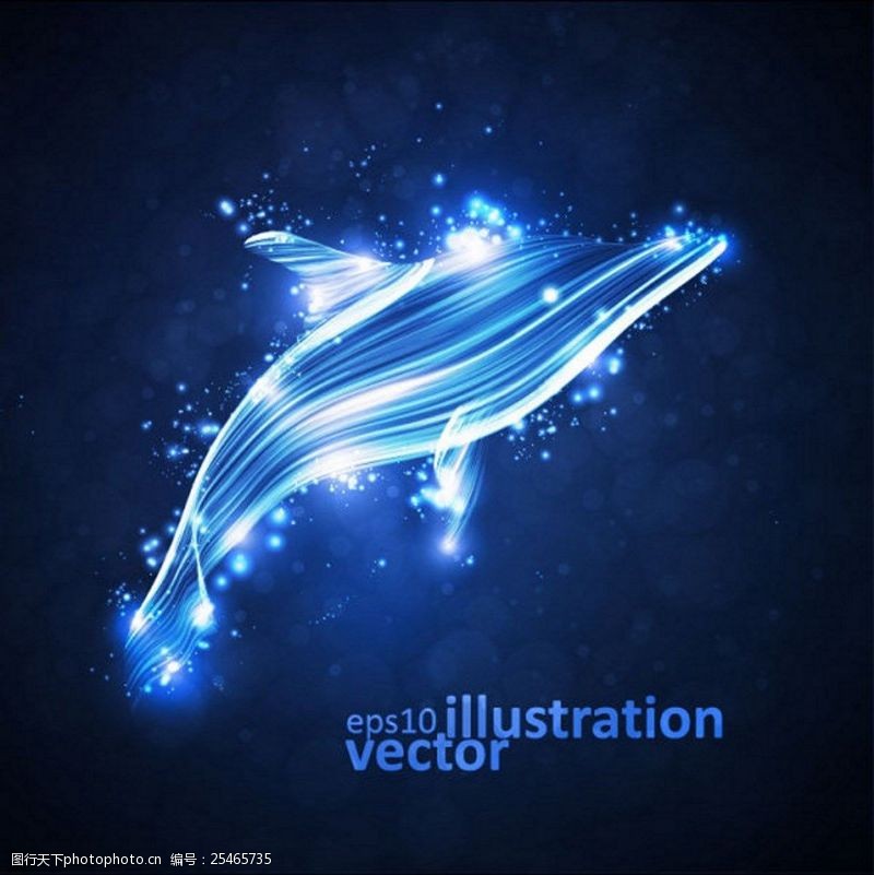 海豚免费下载蓝色灯光海豚背景图