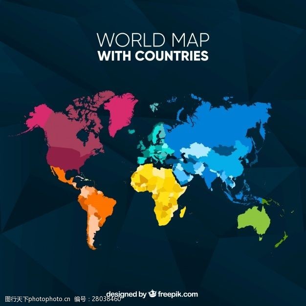 欧洲国家的地图多彩的世界地图