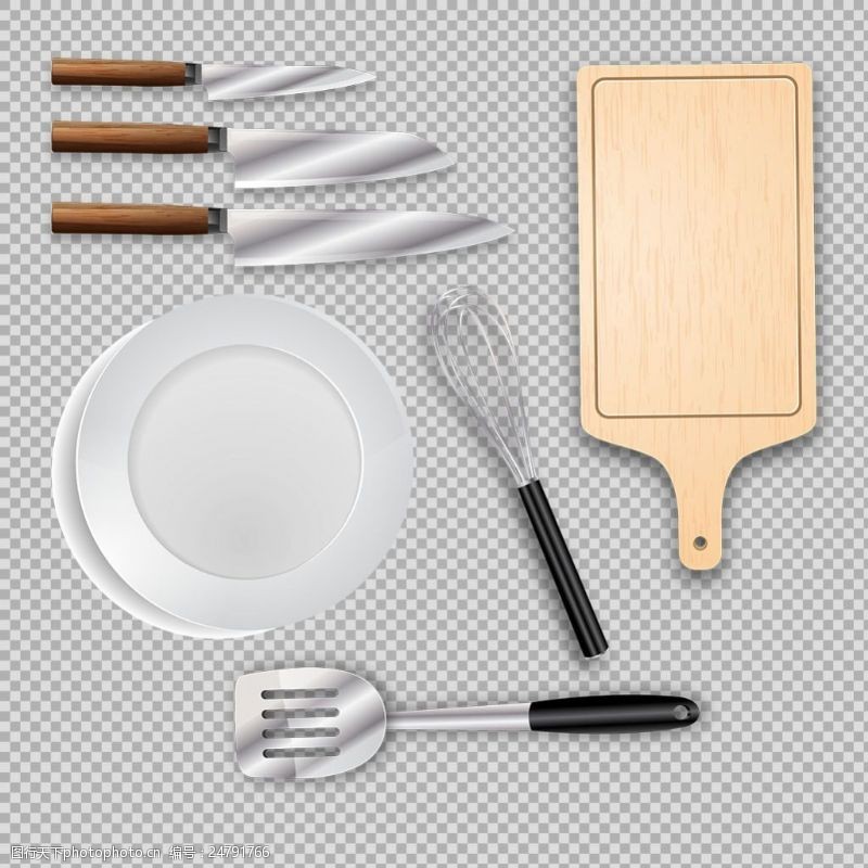 菜刀各种写实厨房用品免抠png透明图层素材
