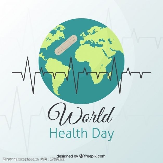 医学与保健世界背景与世界卫生日的创可贴