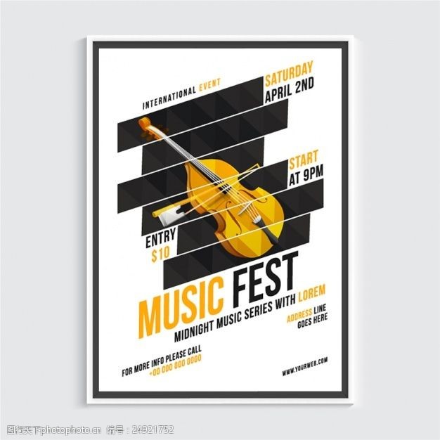 平面设计小提琴小提琴音乐节海报
