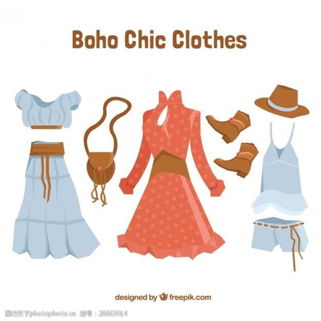 民族服饰在复古的波希米亚风格的衣服