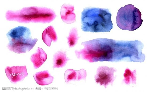 艺术漆紫色水彩污渍收集