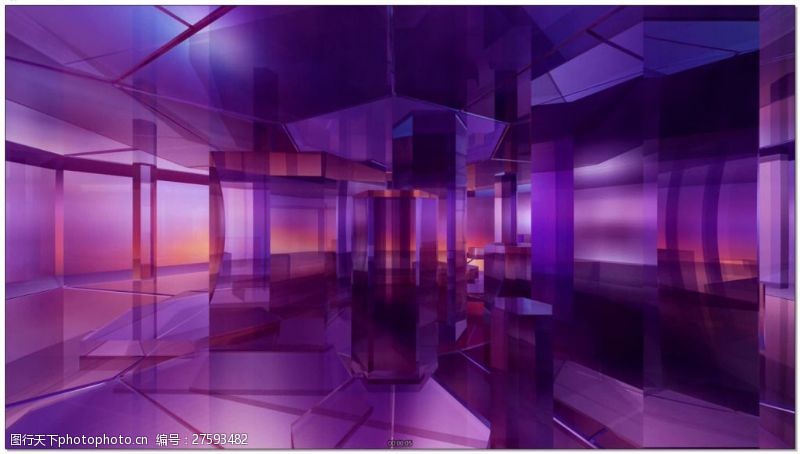 水晶背景紫色水晶空间旋转视频素材
