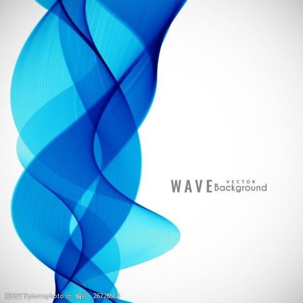 波的动态线白色背景和蓝色波浪