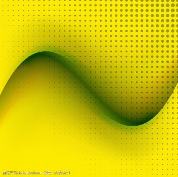 黄色波浪背景与半色调小点