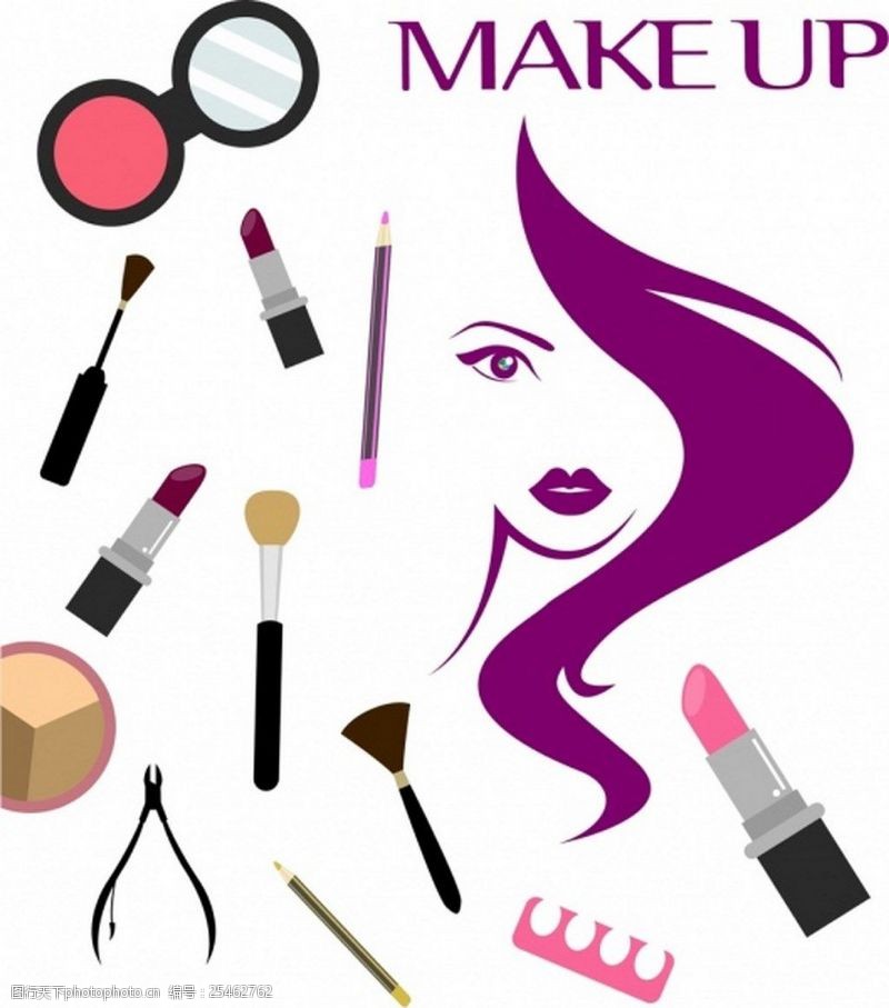 化妆女人免费下载女人与化妆品矢量图