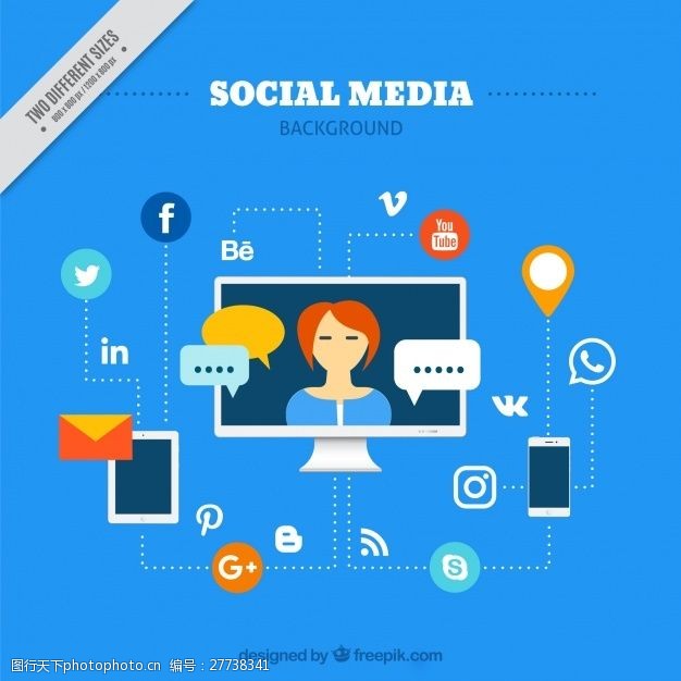 通讯社会媒体背景与社交网络和设备