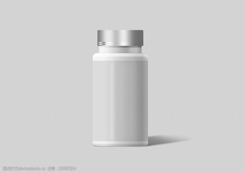 药瓶子药品白色塑料瓶包装样机