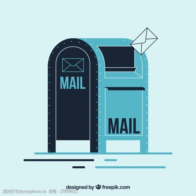 寄信复古邮箱背景的平面设计
