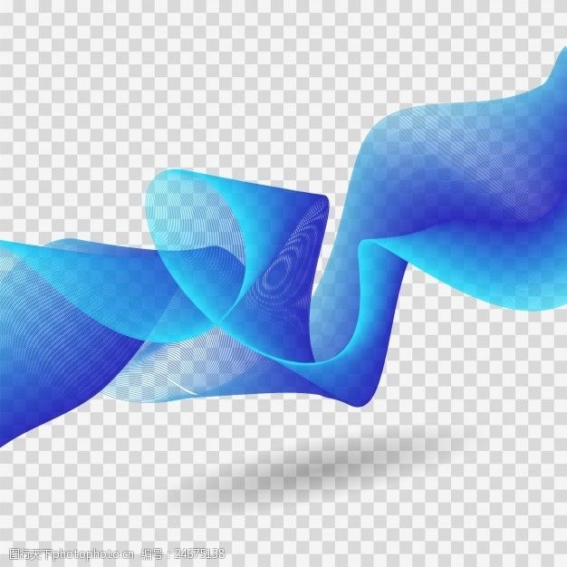 波的动态线蓝色的流动形态