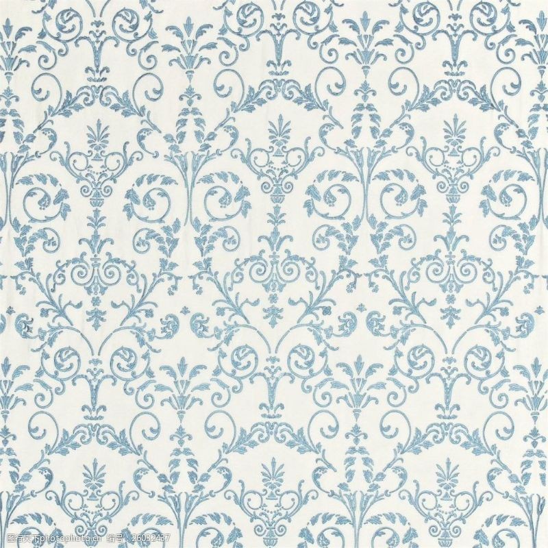 室内装饰用图蓝色经典色蕾丝图案壁纸素材