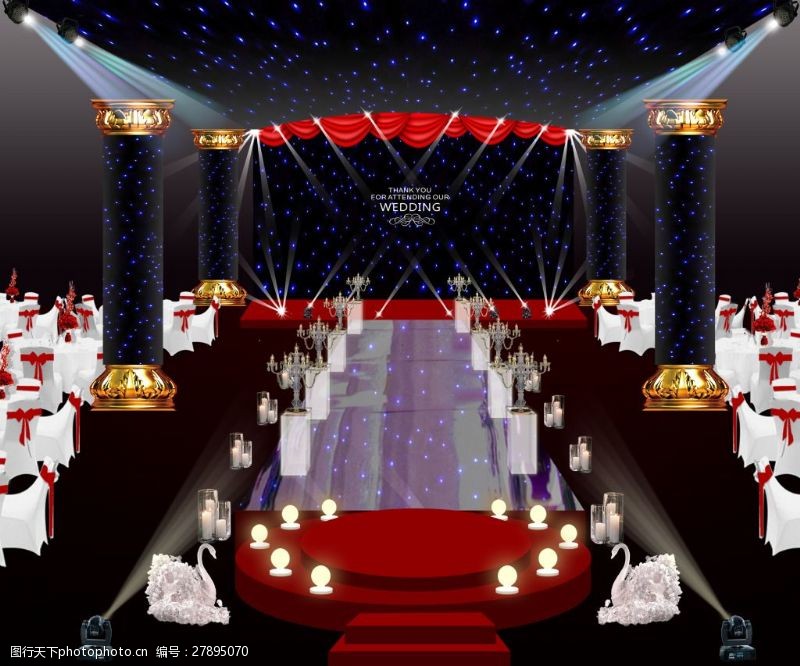 欧式舞台欧式婚礼效果图