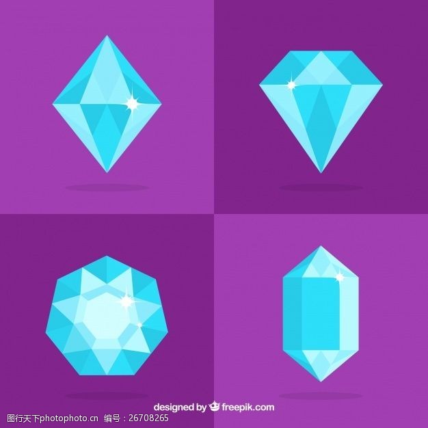蓝色图四个四个蓝色宝石宝石包