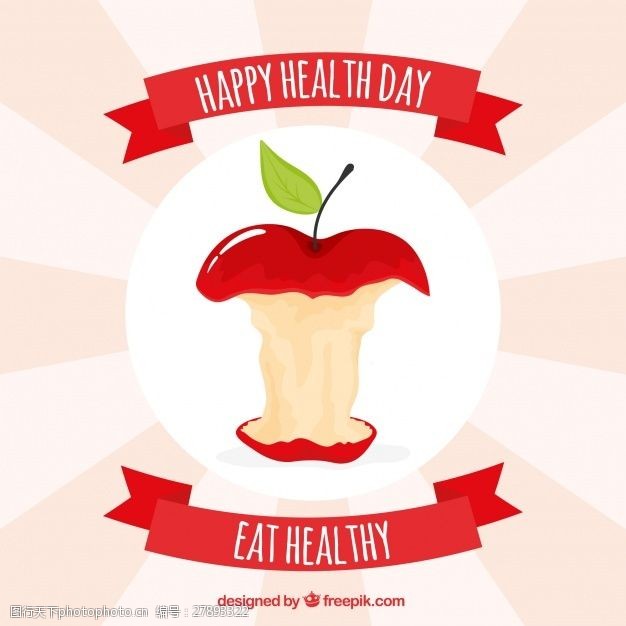 健康生活为健康日咬苹果背景