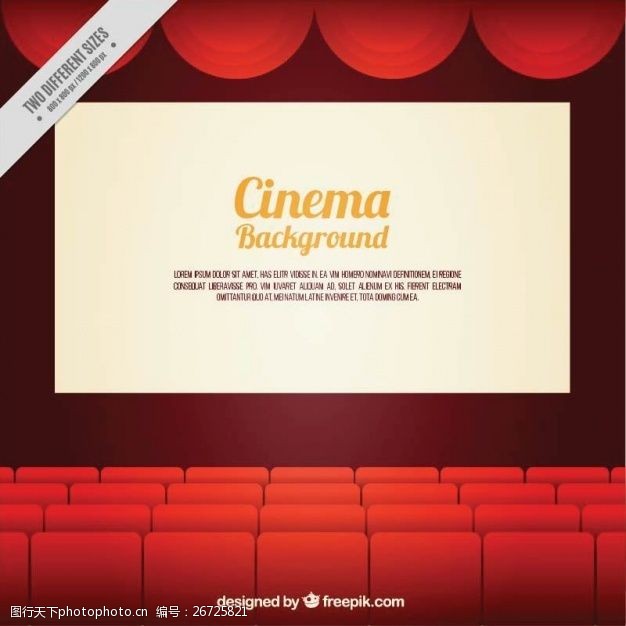 电影院的背景与红色的扶手椅