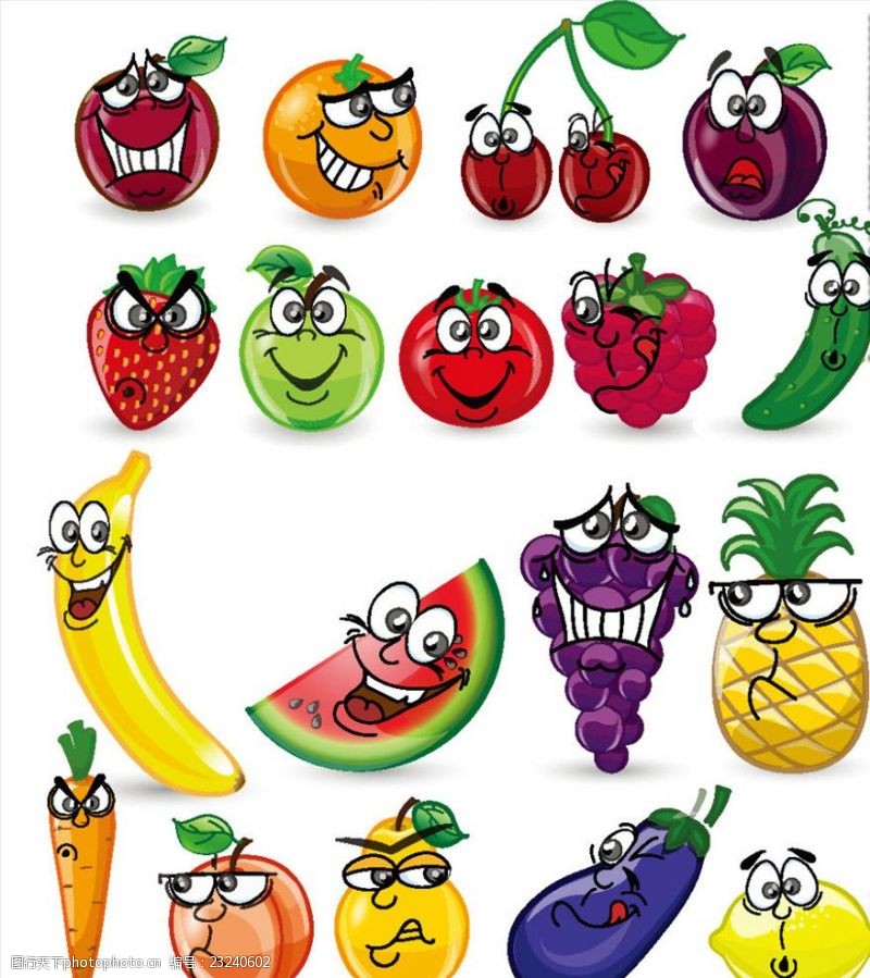 卡通菜单卡通水果表情幼儿园