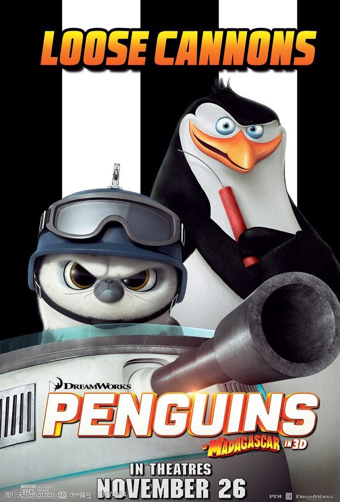 海报版式马达加斯加的企鹅